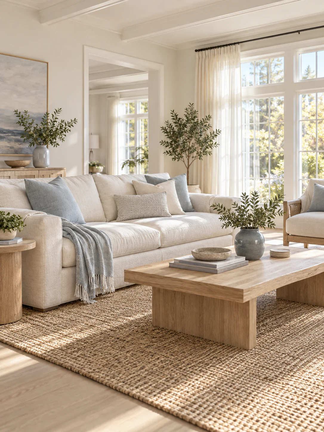 Light and airy coastal living room