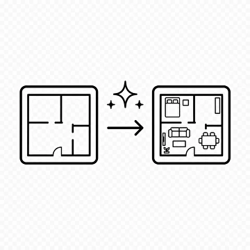 AI furnishing an empty floor plan